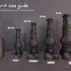 Spirit the knotted equine silicone dildo size guide