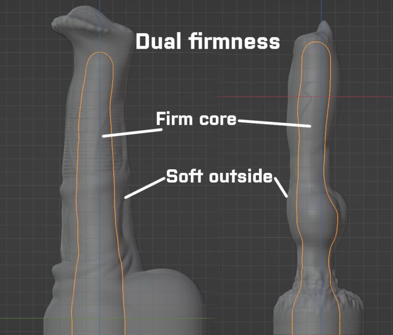 Dual firmness silicone toy